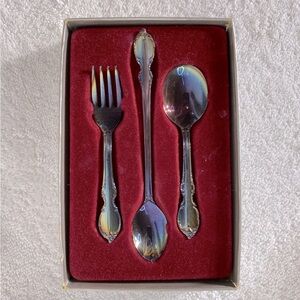 Vintage Heritage Silversmiths Silver Cutlery Silverware 3pcs Beginner Set